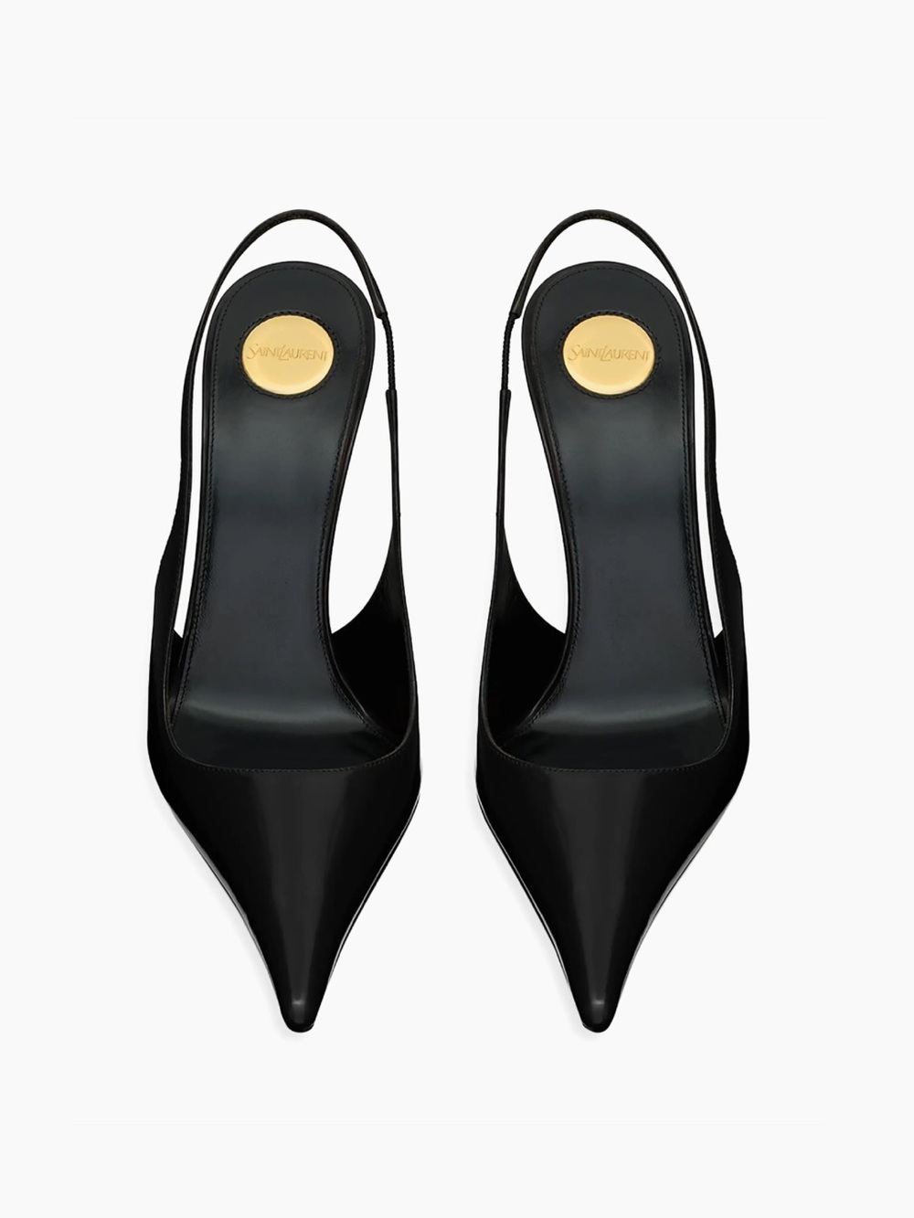 Saint Laurent Vendome Slingback Pumps in Glazed Leather